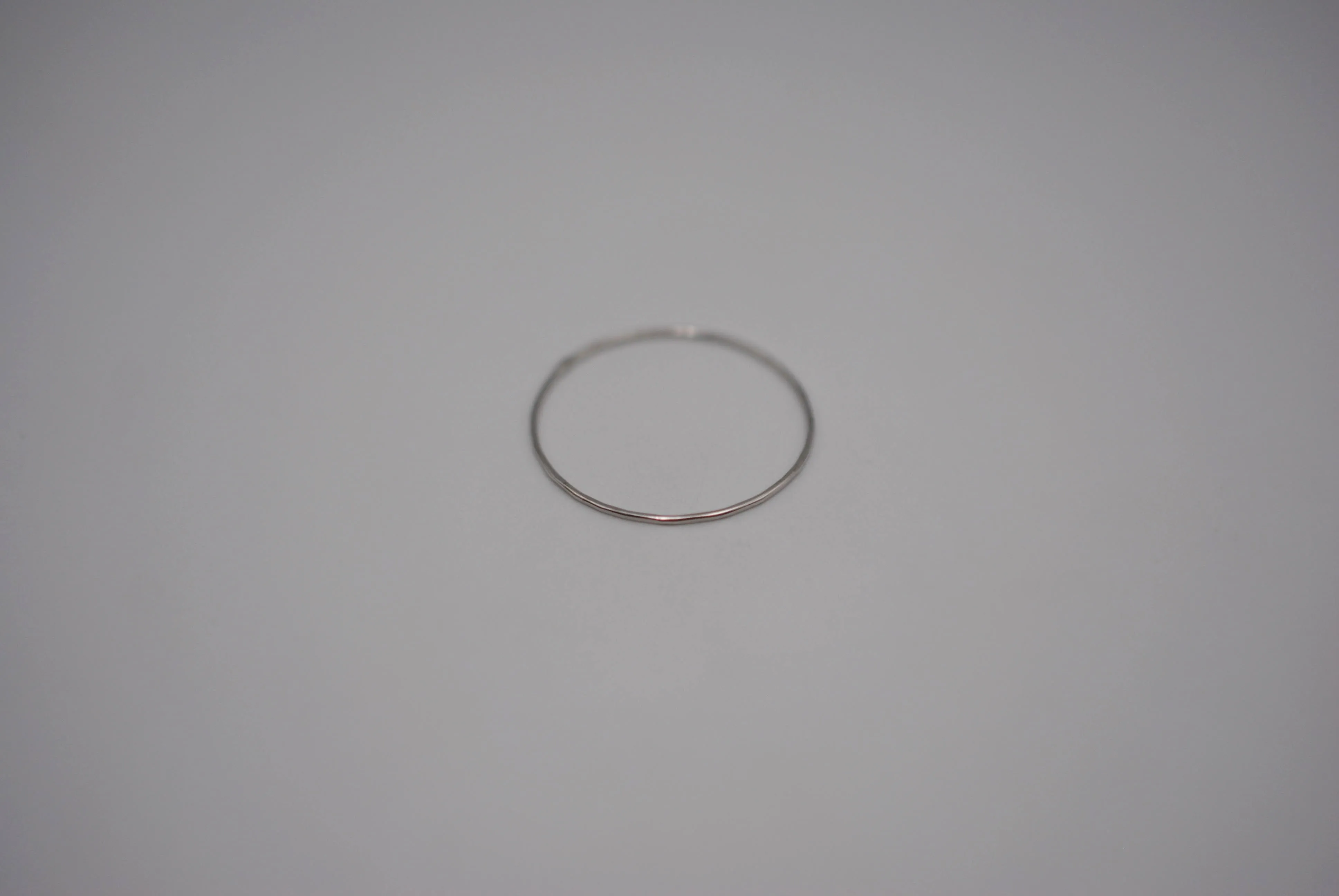 Stacking Ring: Hammered, Ultra Thin, Rhodium Finished