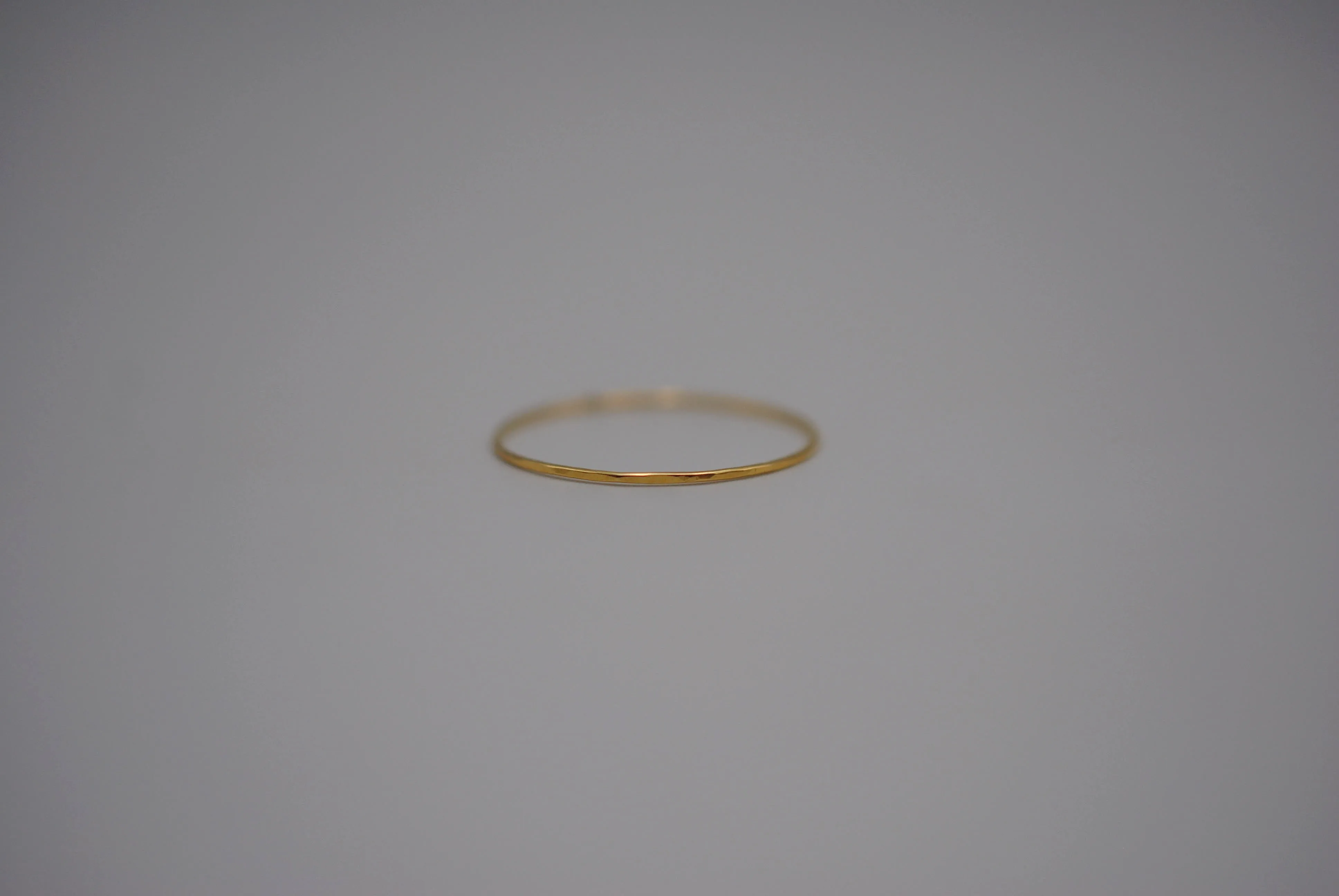 Stacking Ring: Hammered, Ultra Thin, Yellow Gold Finish