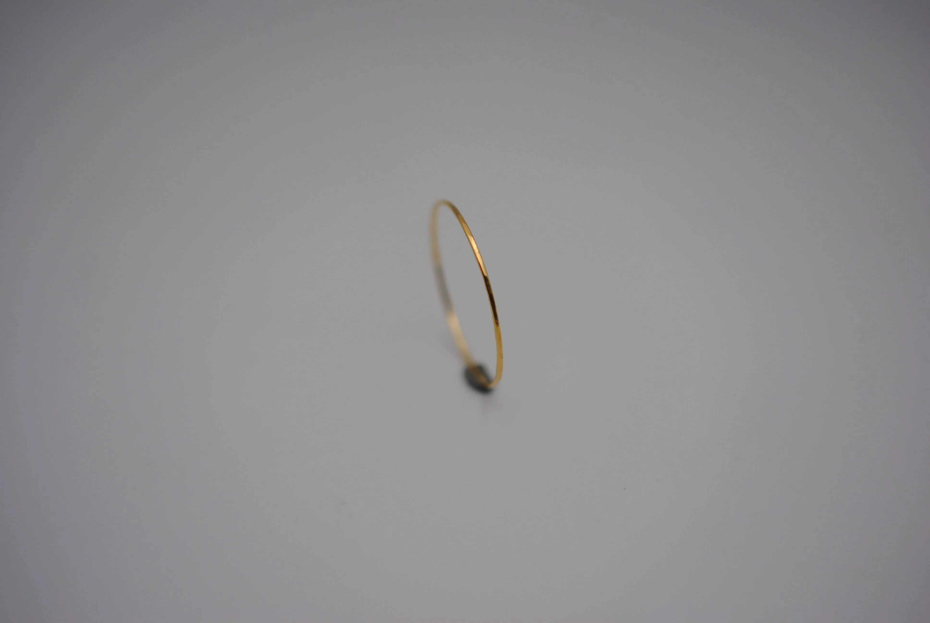 Stacking Ring: Hammered, Ultra Thin, Yellow Gold Finish