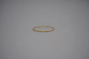Stacking Ring: Hammered, Ultra Thin, Yellow Gold Finish