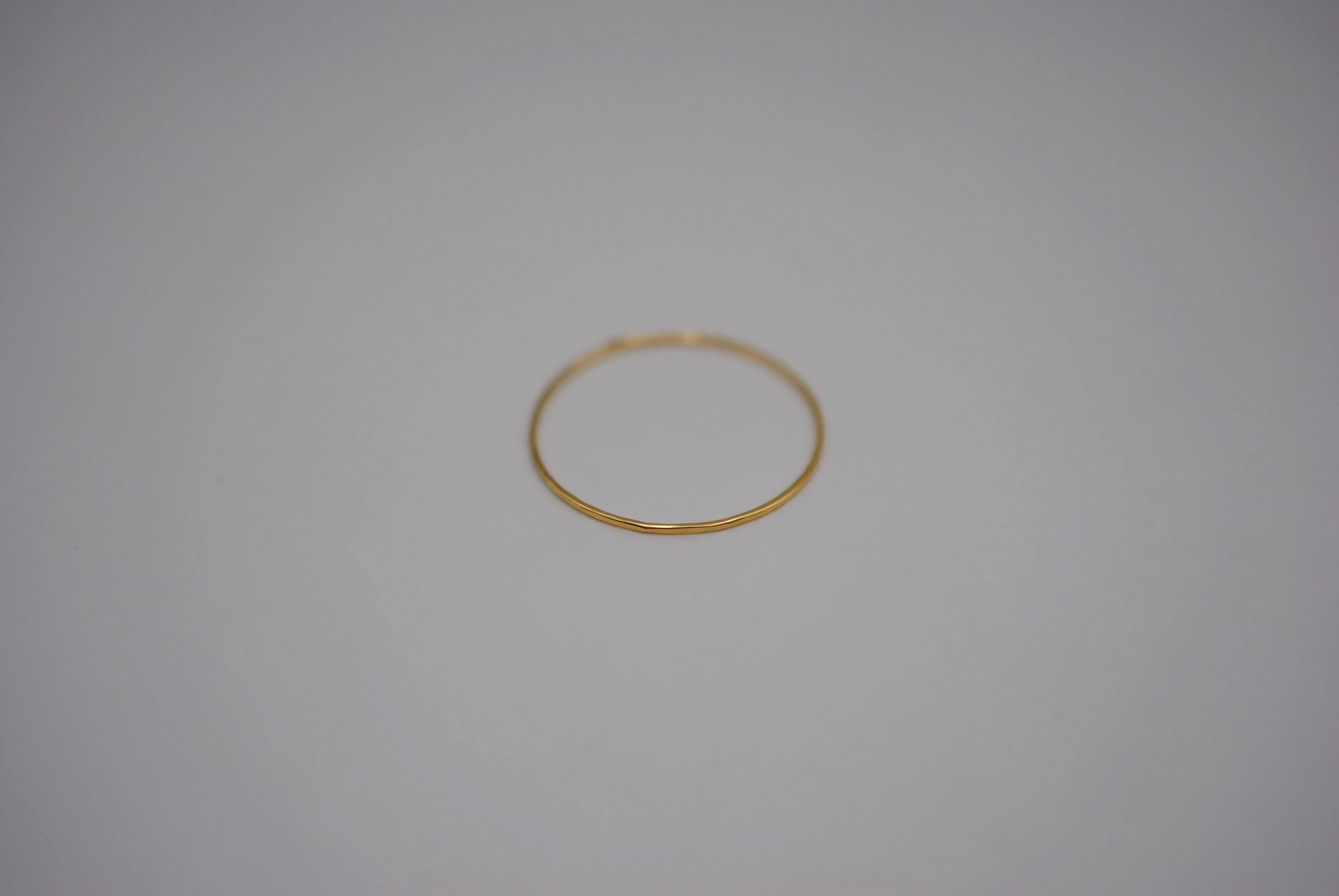 Stacking Ring: Hammered, Ultra Thin, Yellow Gold Finish