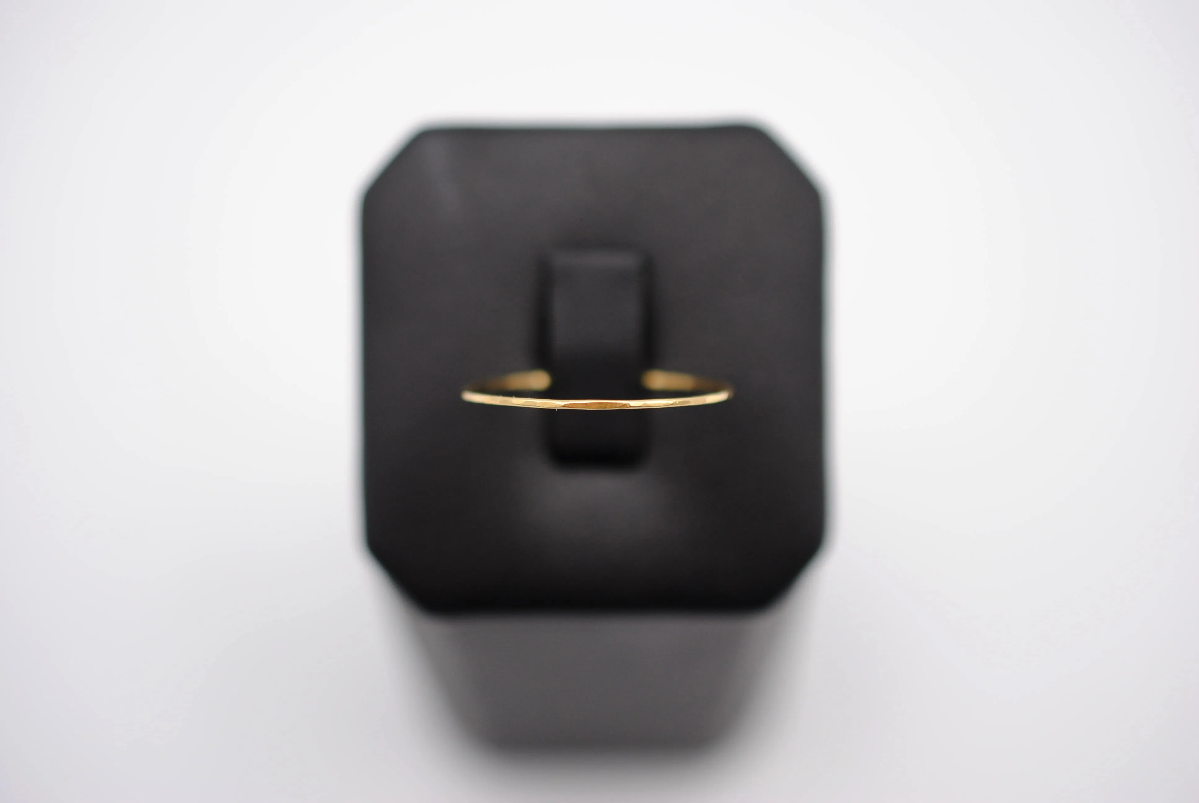 Stacking Ring: Hammered, Ultra Thin, Yellow Gold Finish