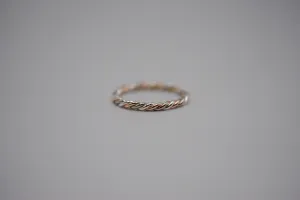 Stacking Ring: Rope, Mixed Metals: Palladium White Gold, Rose Gold, Silver