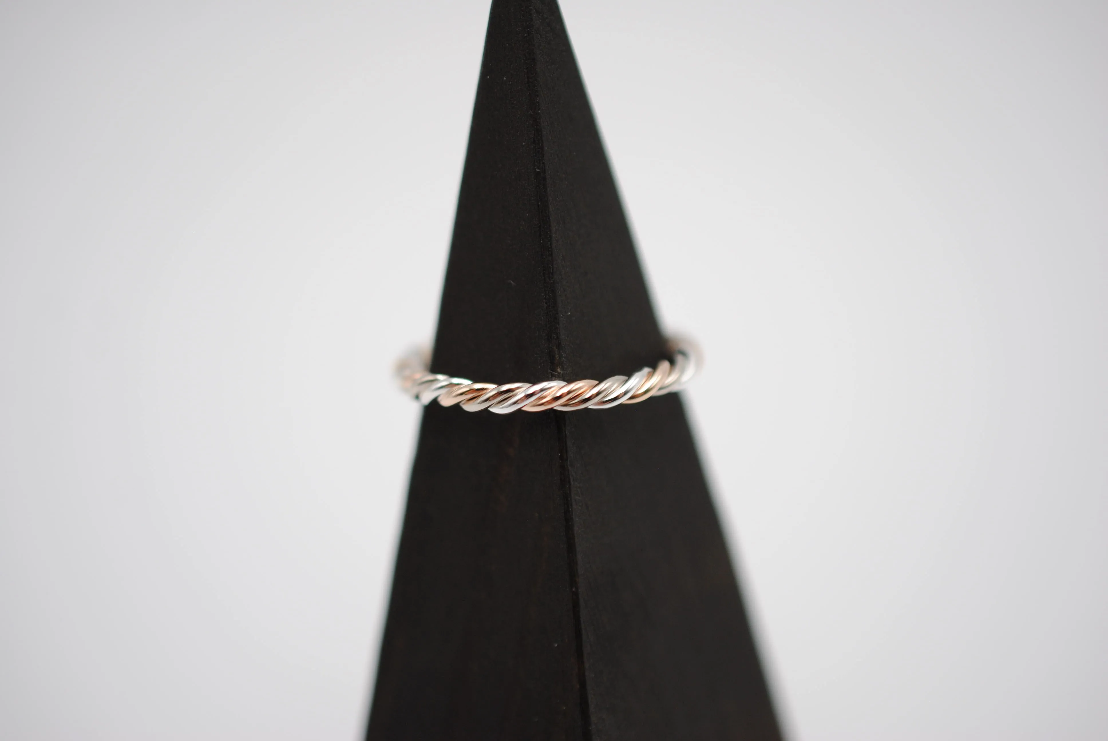 Stacking Ring: Rope, Mixed Metals: Palladium White Gold, Rose Gold, Silver