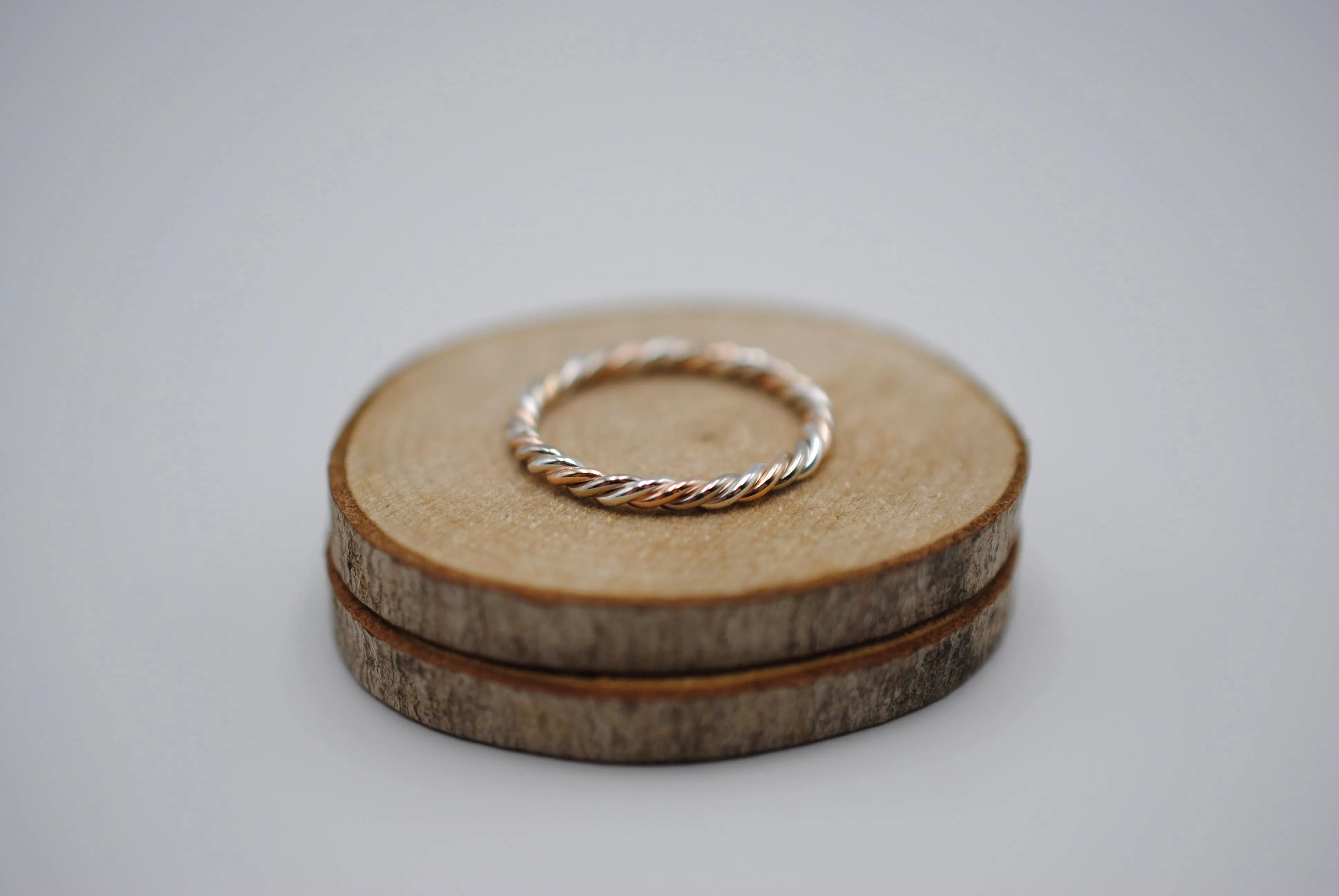 Stacking Ring: Rope, Mixed Metals: Palladium White Gold, Rose Gold, Silver
