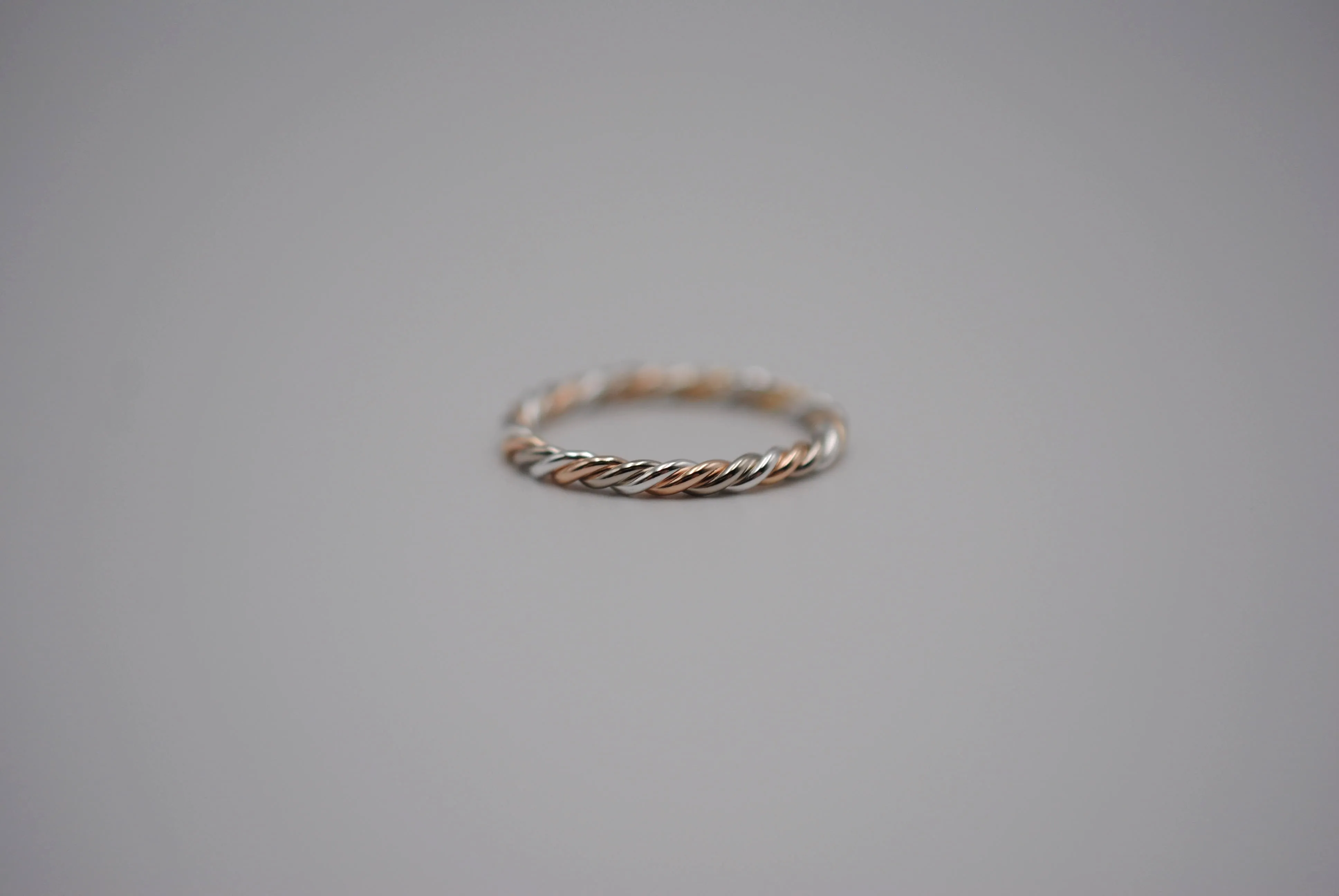 Stacking Ring: Rope, Mixed Metals: Palladium White Gold, Rose Gold, Silver