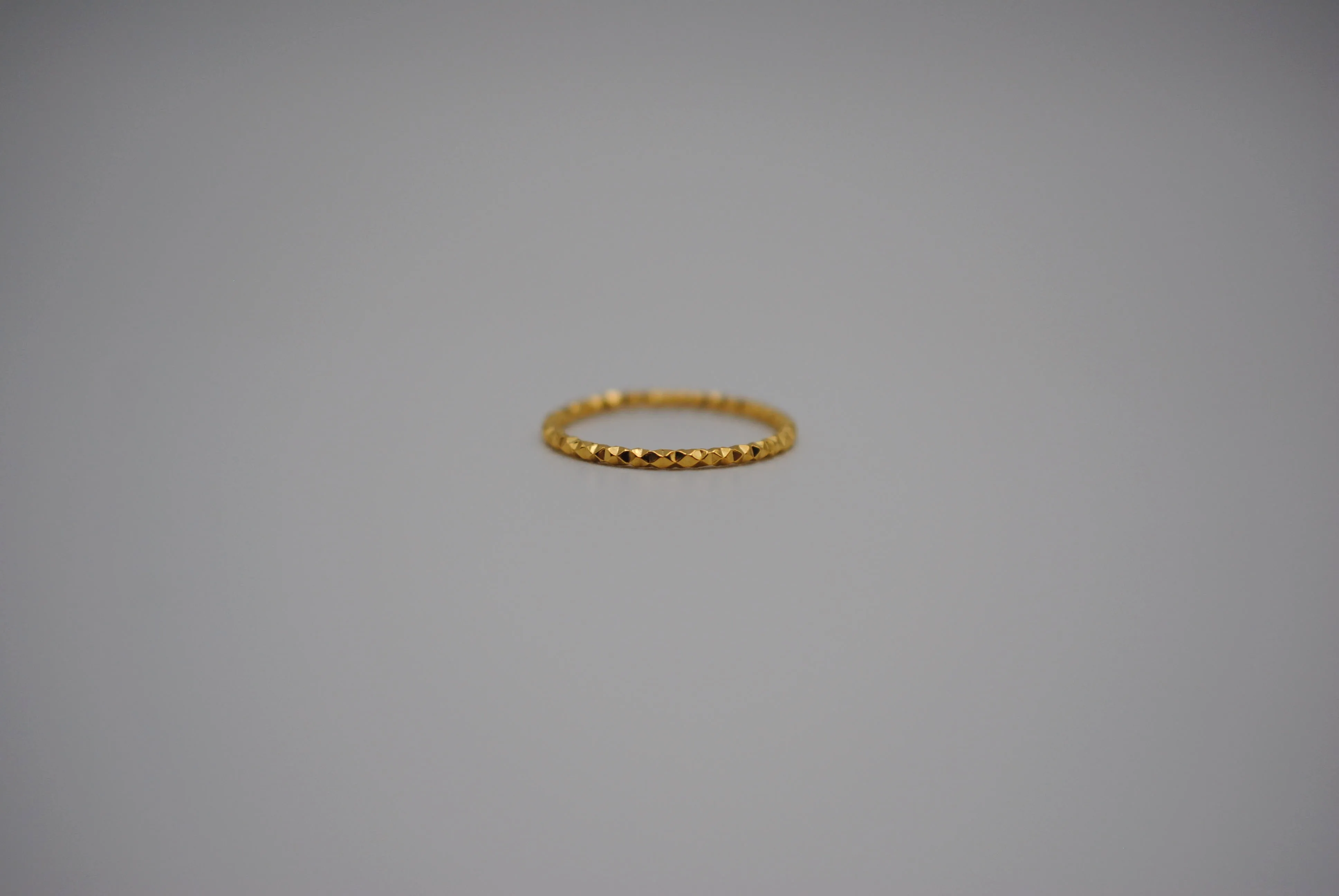 Stacking Ring: Sparkle Texture, Yellow Gold Finish, Medium Width