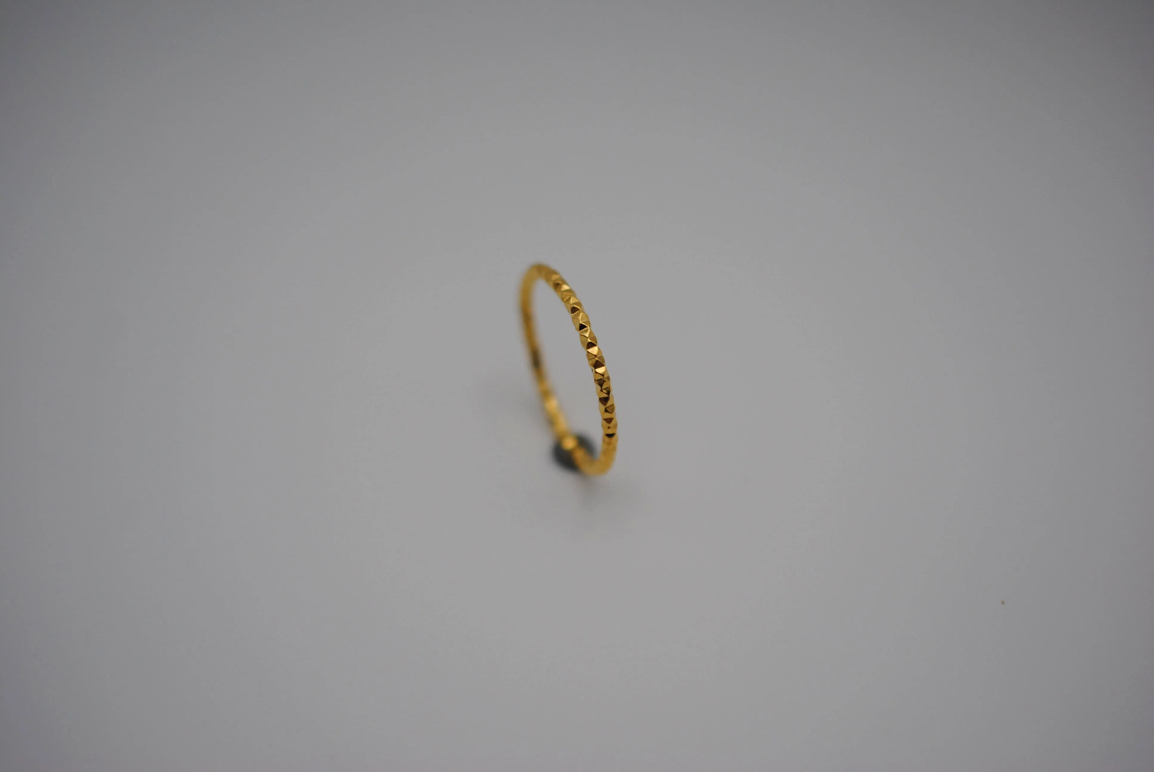 Stacking Ring: Sparkle Texture, Yellow Gold Finish, Medium Width