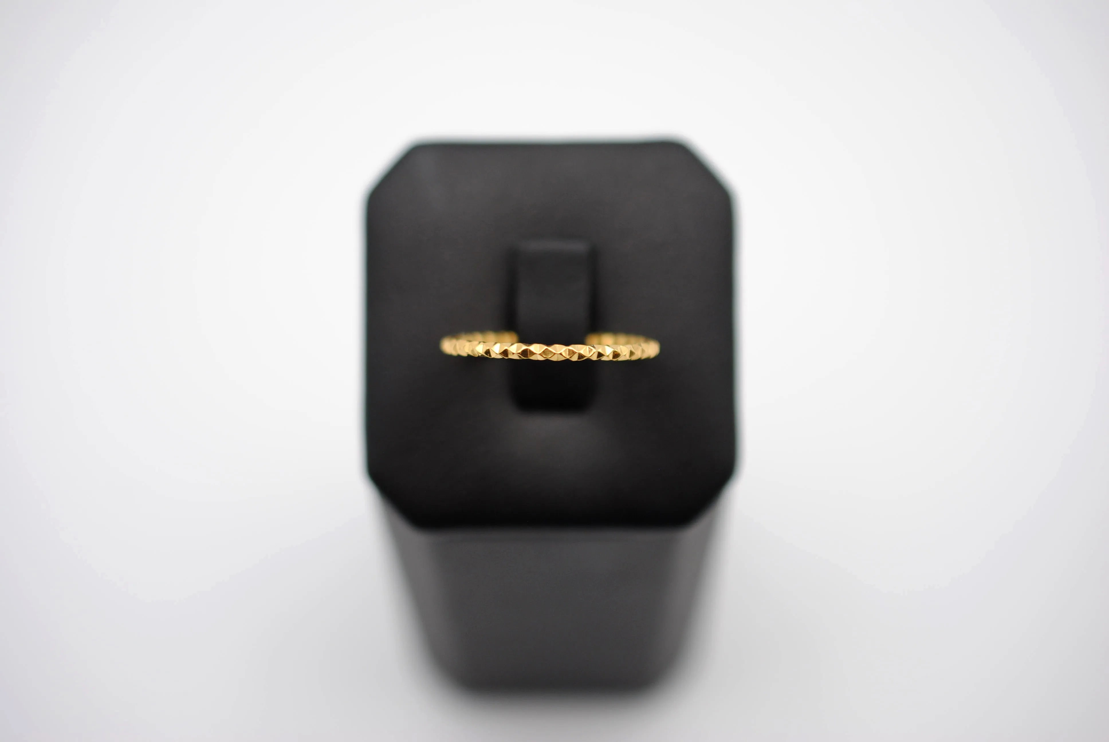 Stacking Ring: Sparkle Texture, Yellow Gold Finish, Medium Width