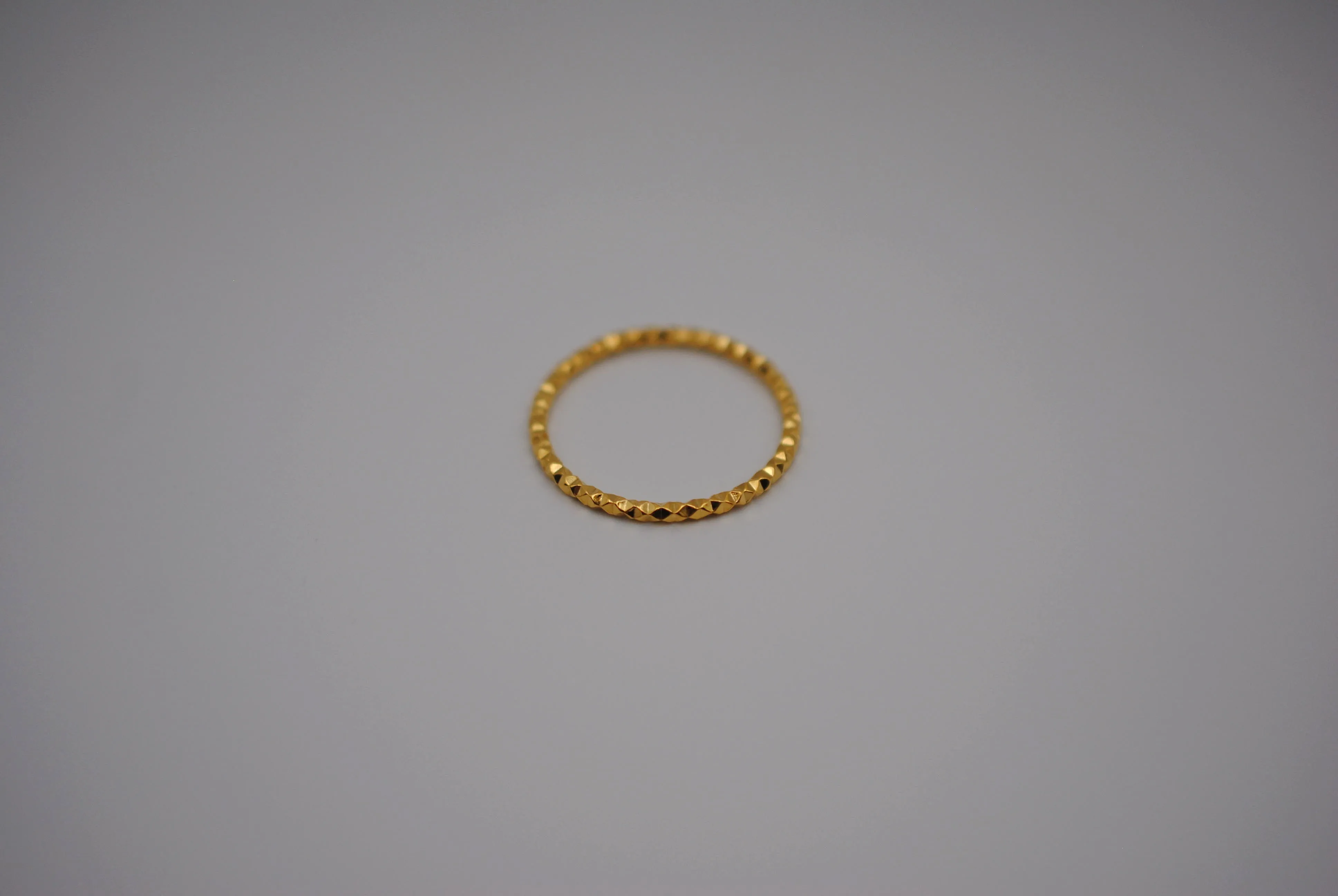 Stacking Ring: Sparkle Texture, Yellow Gold Finish, Medium Width