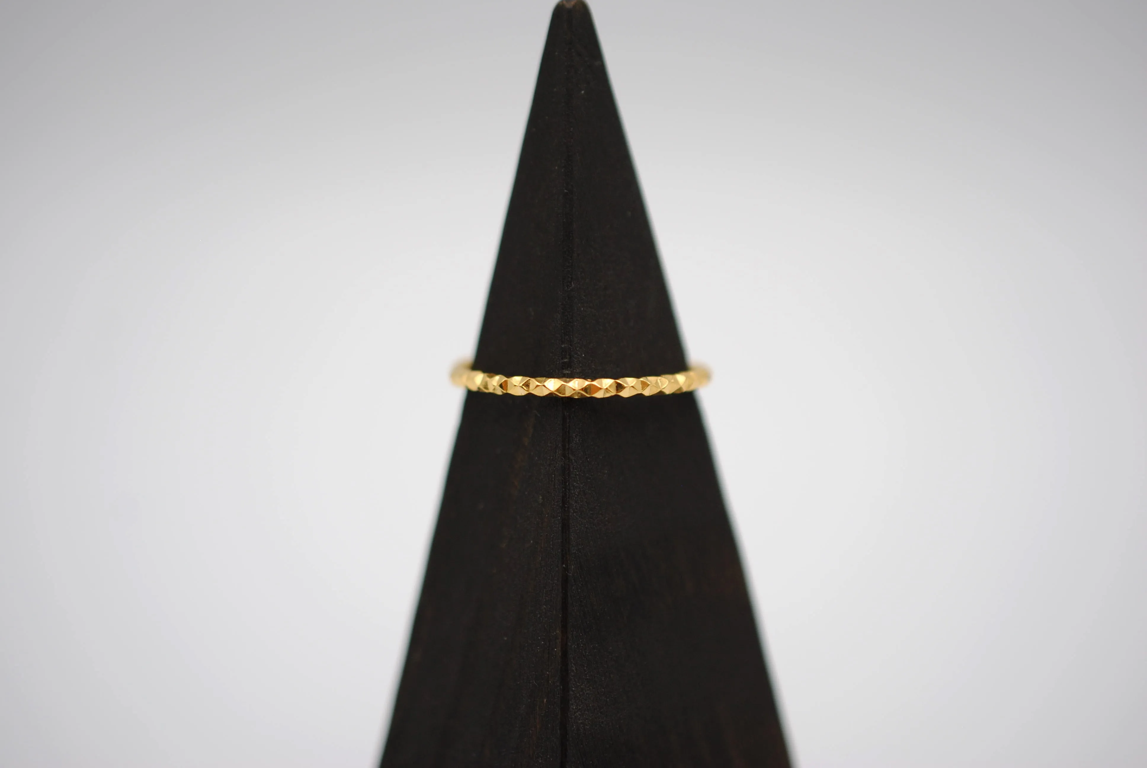 Stacking Ring: Sparkle Texture, Yellow Gold Finish, Medium Width