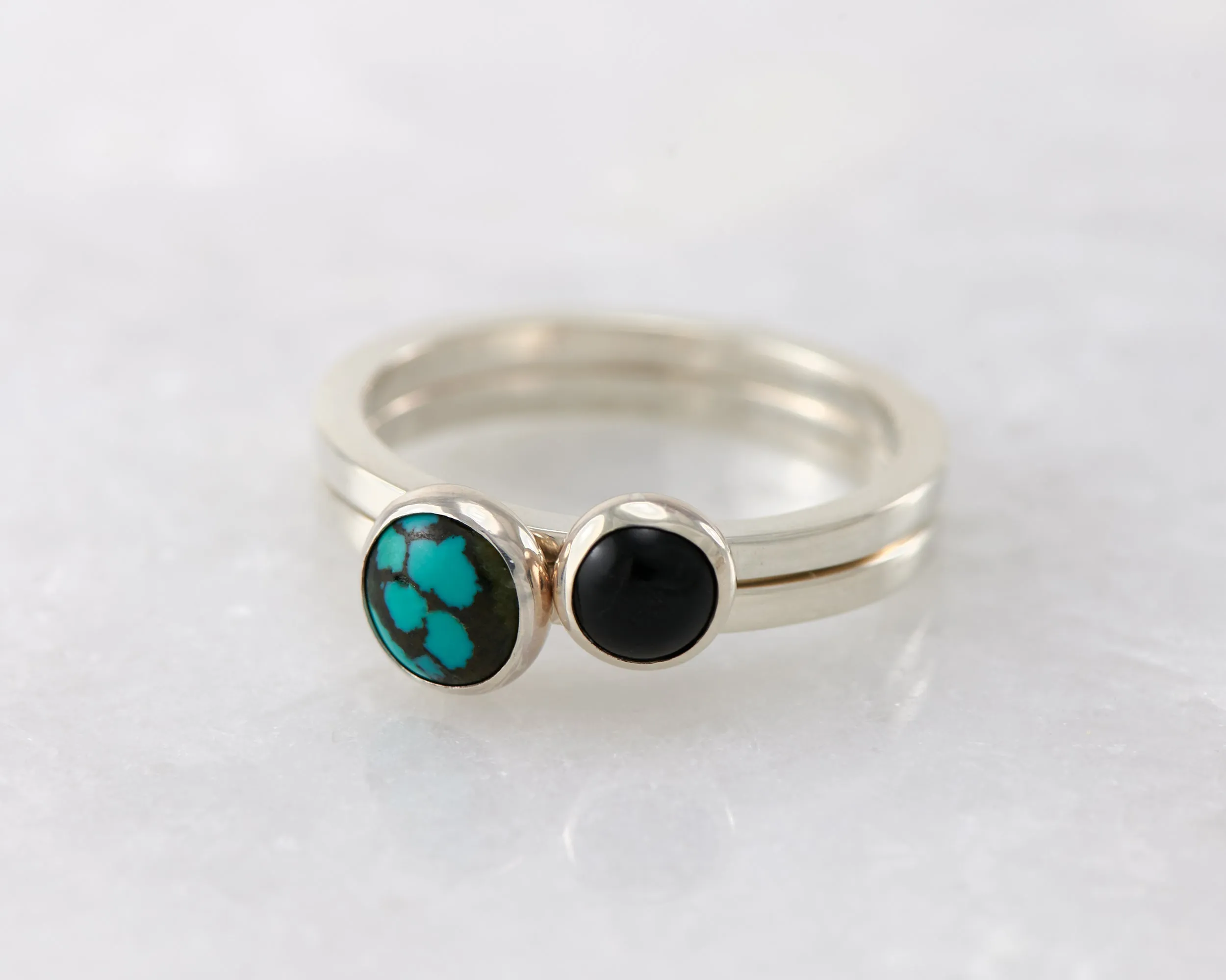 Stacking Rings - Turquoise, Black Onyx
