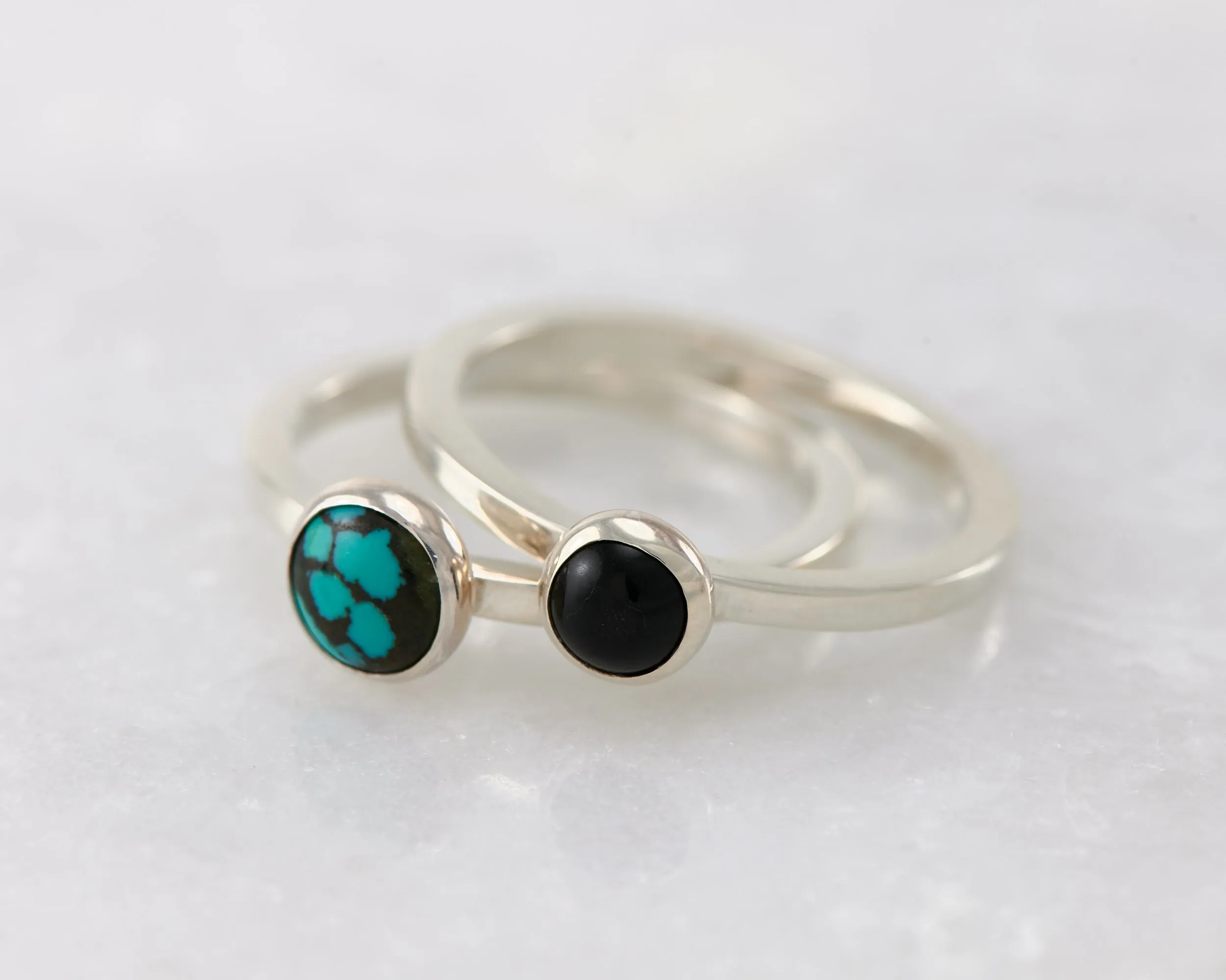 Stacking Rings - Turquoise, Black Onyx