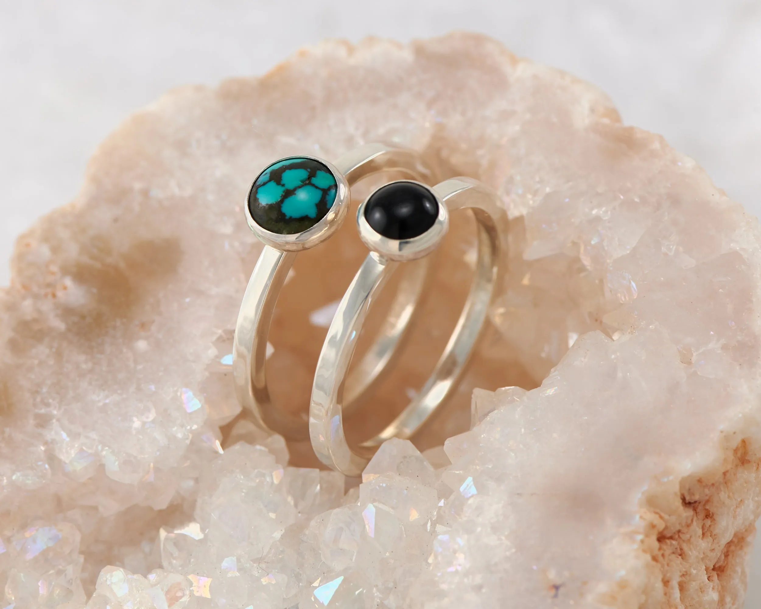 Stacking Rings - Turquoise, Black Onyx
