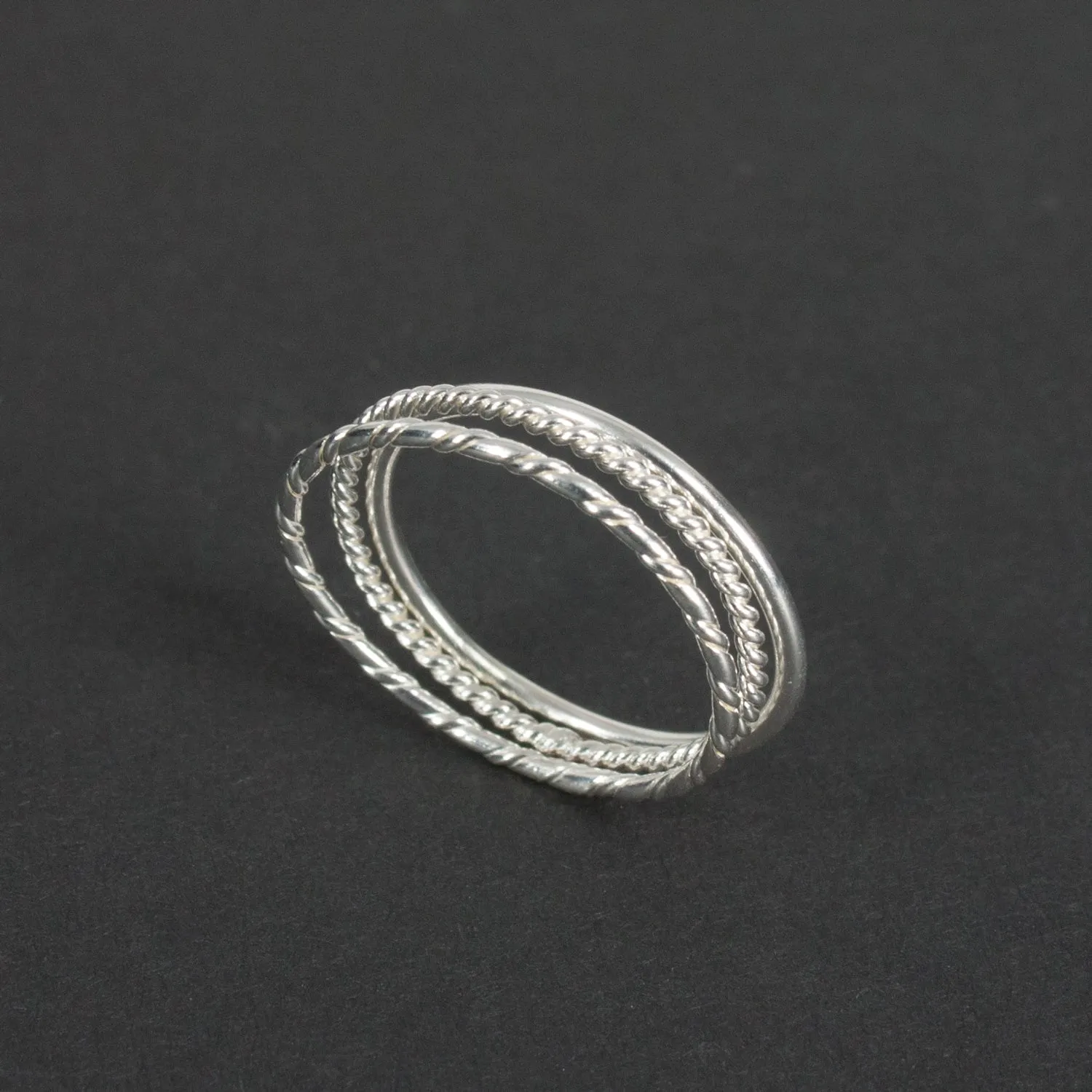 Stacking Rings with Citrine - Set of 4