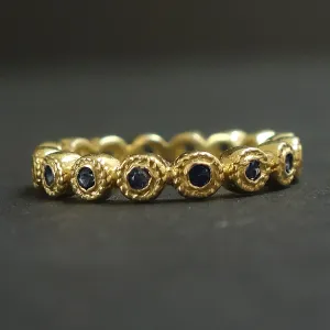 Stacking sapphire rings in silver   gold