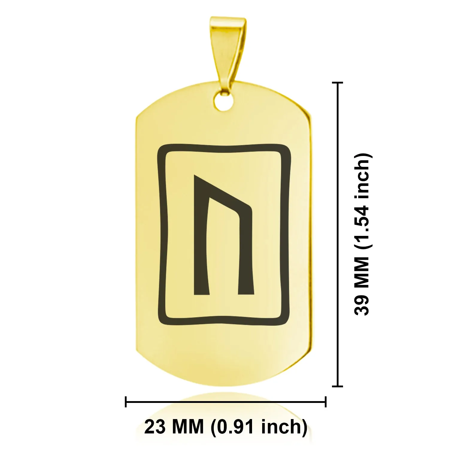 Stainless Steel Elder Futhark Uruz Rune Dog Tag Keychain