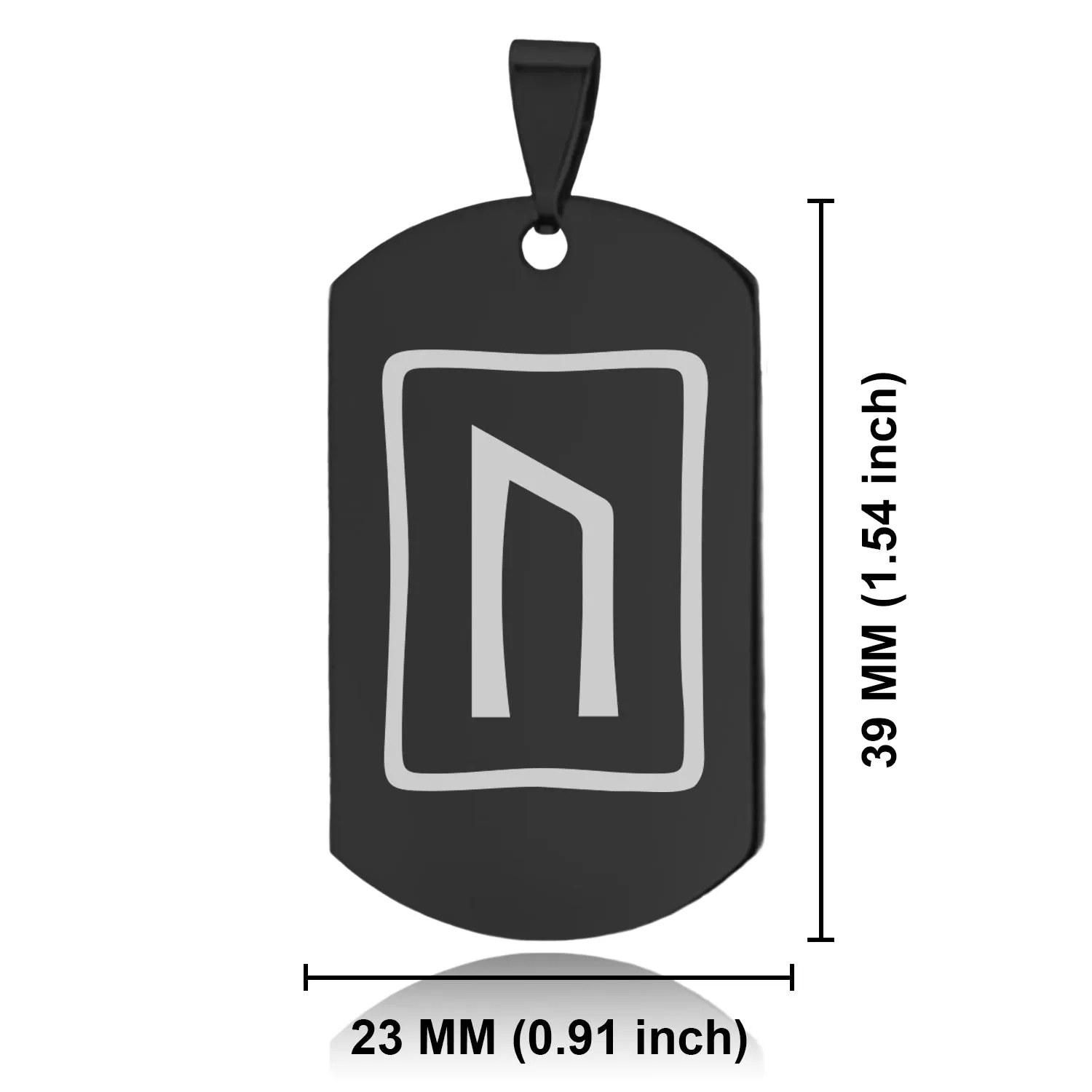 Stainless Steel Elder Futhark Uruz Rune Dog Tag Keychain