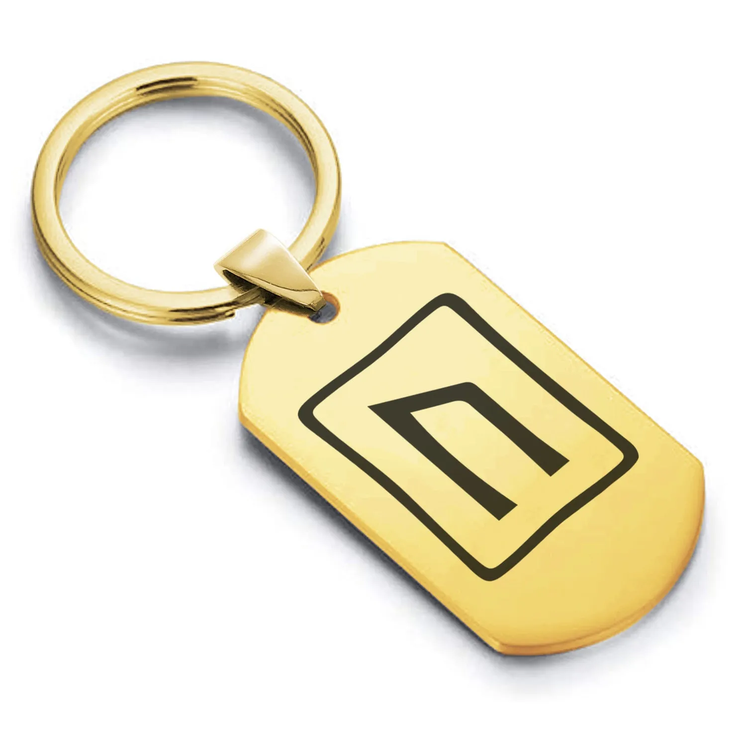 Stainless Steel Elder Futhark Uruz Rune Dog Tag Keychain