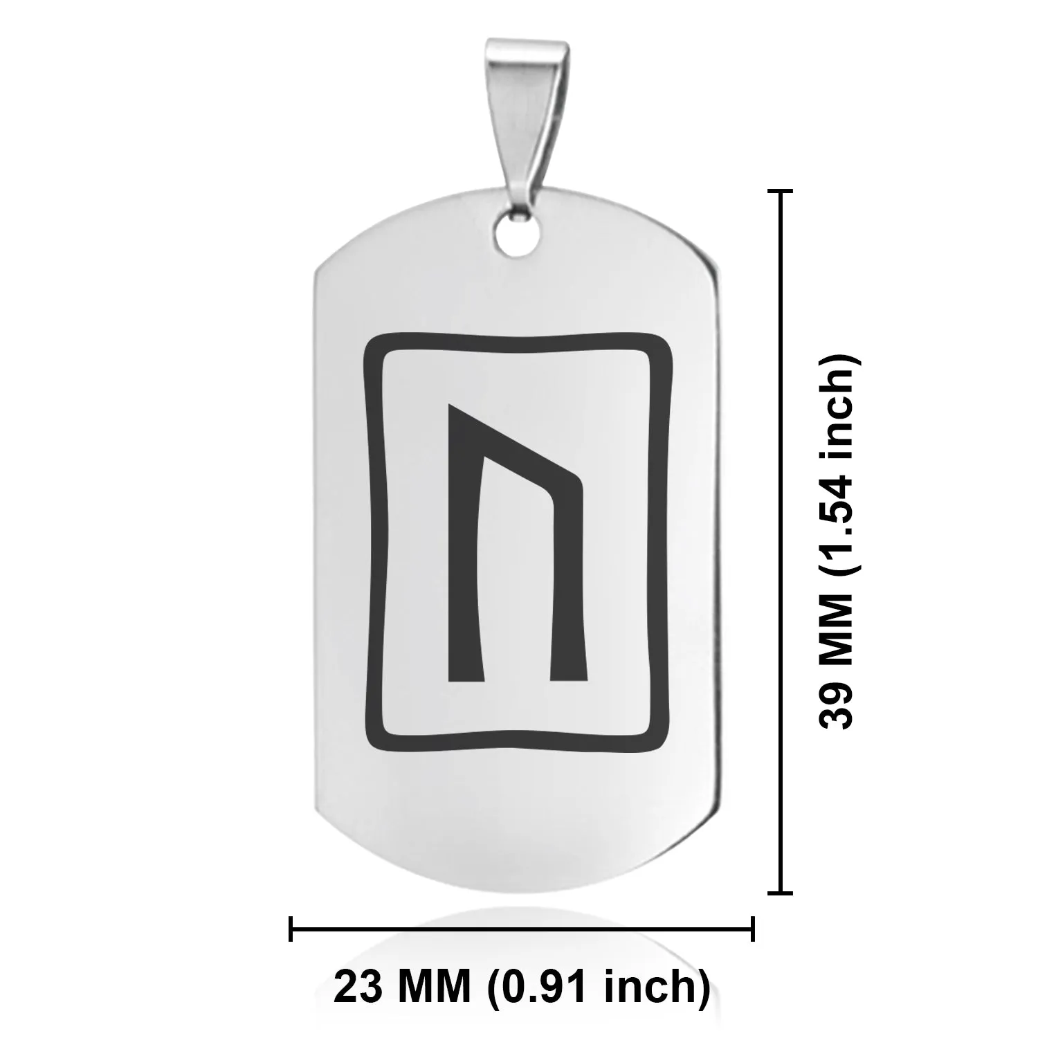 Stainless Steel Elder Futhark Uruz Rune Dog Tag Keychain
