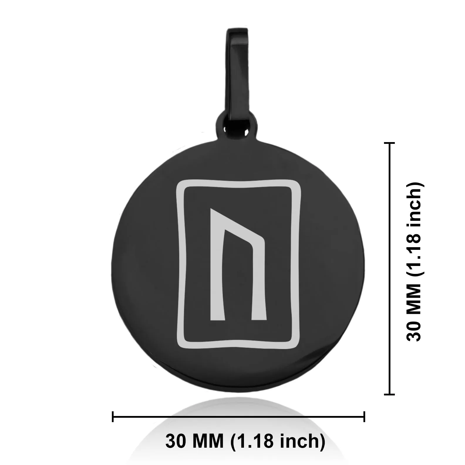 Stainless Steel Elder Futhark Uruz Rune Round Medallion Keychain