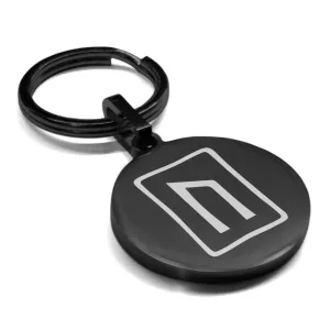 Stainless Steel Elder Futhark Uruz Rune Round Medallion Keychain