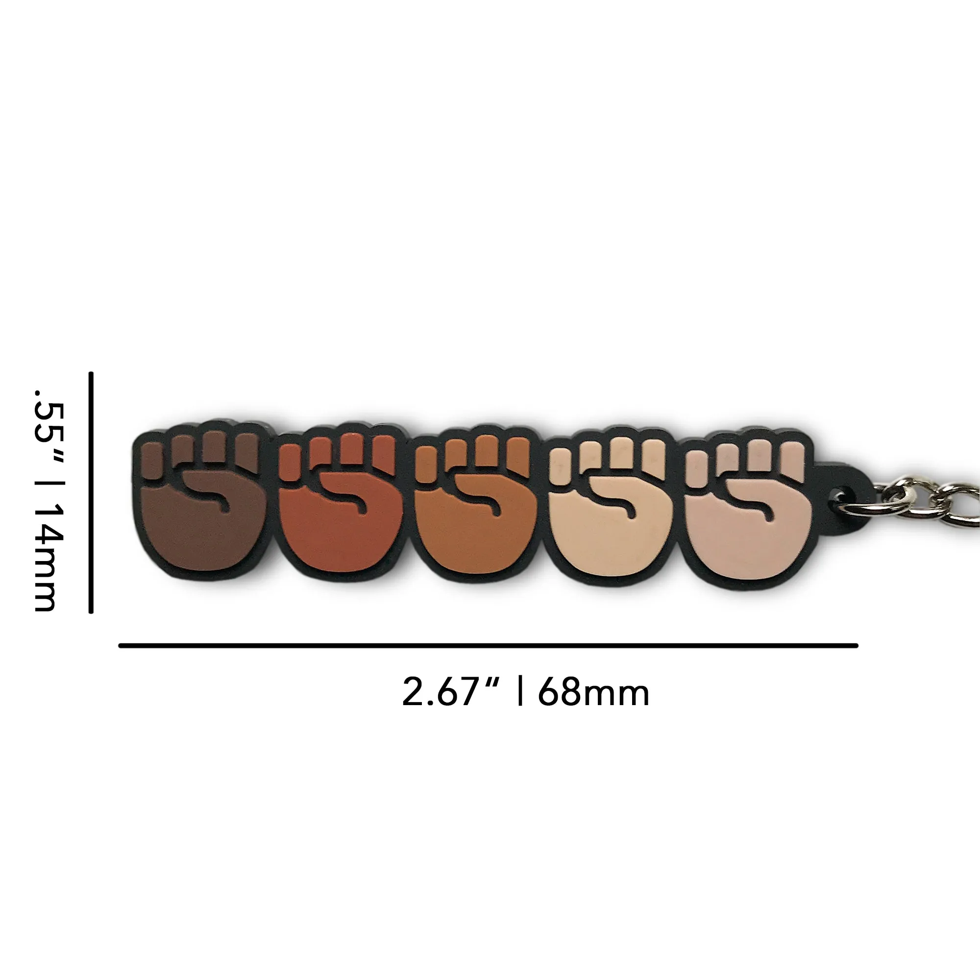 Stand Together Raised Fists Emoji Soft PVC Keychain | Black Lives Matter Charity Fundraiser