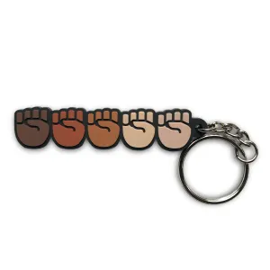 Stand Together Raised Fists Emoji Soft PVC Keychain | Black Lives Matter Charity Fundraiser