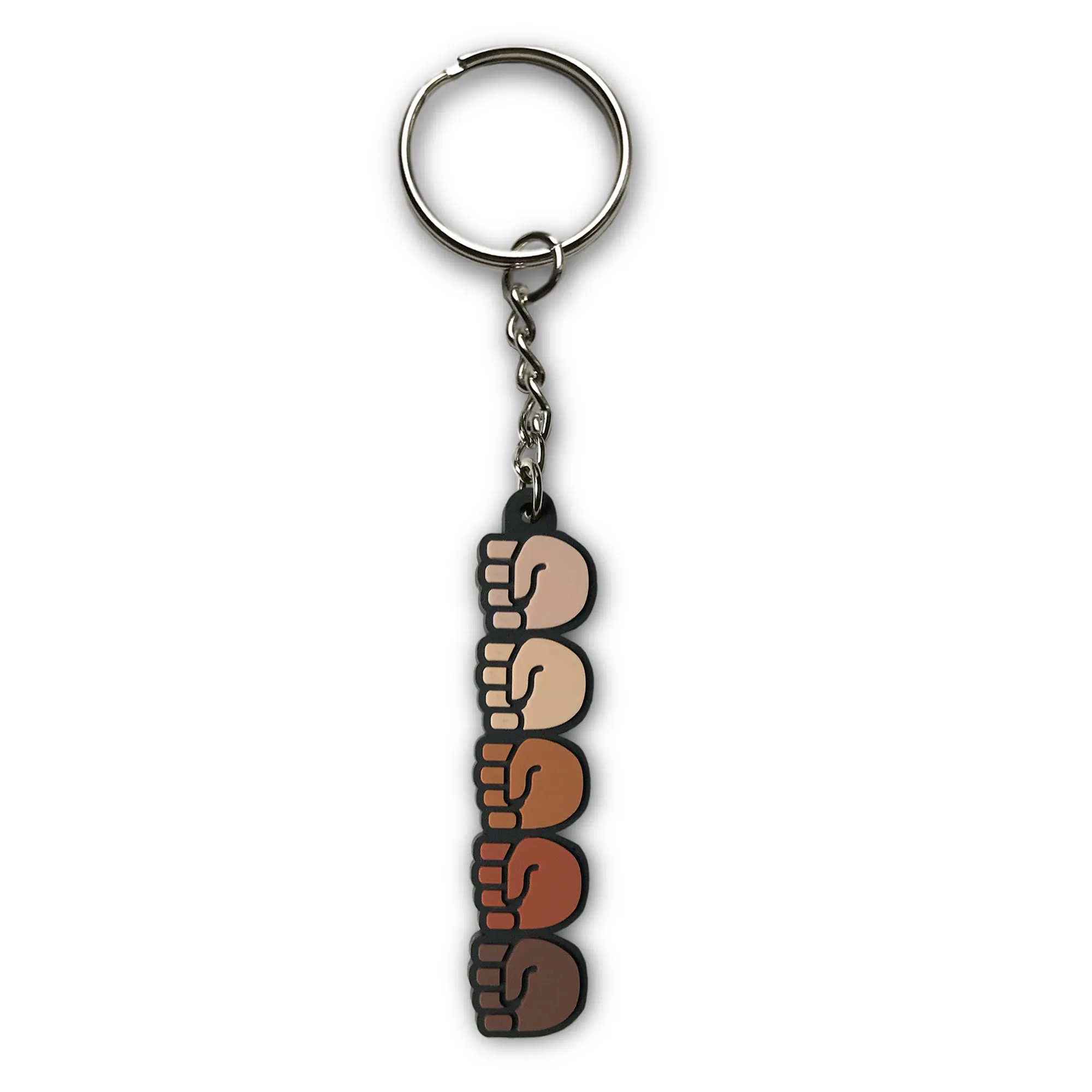 Stand Together Raised Fists Emoji Soft PVC Keychain | Black Lives Matter Charity Fundraiser