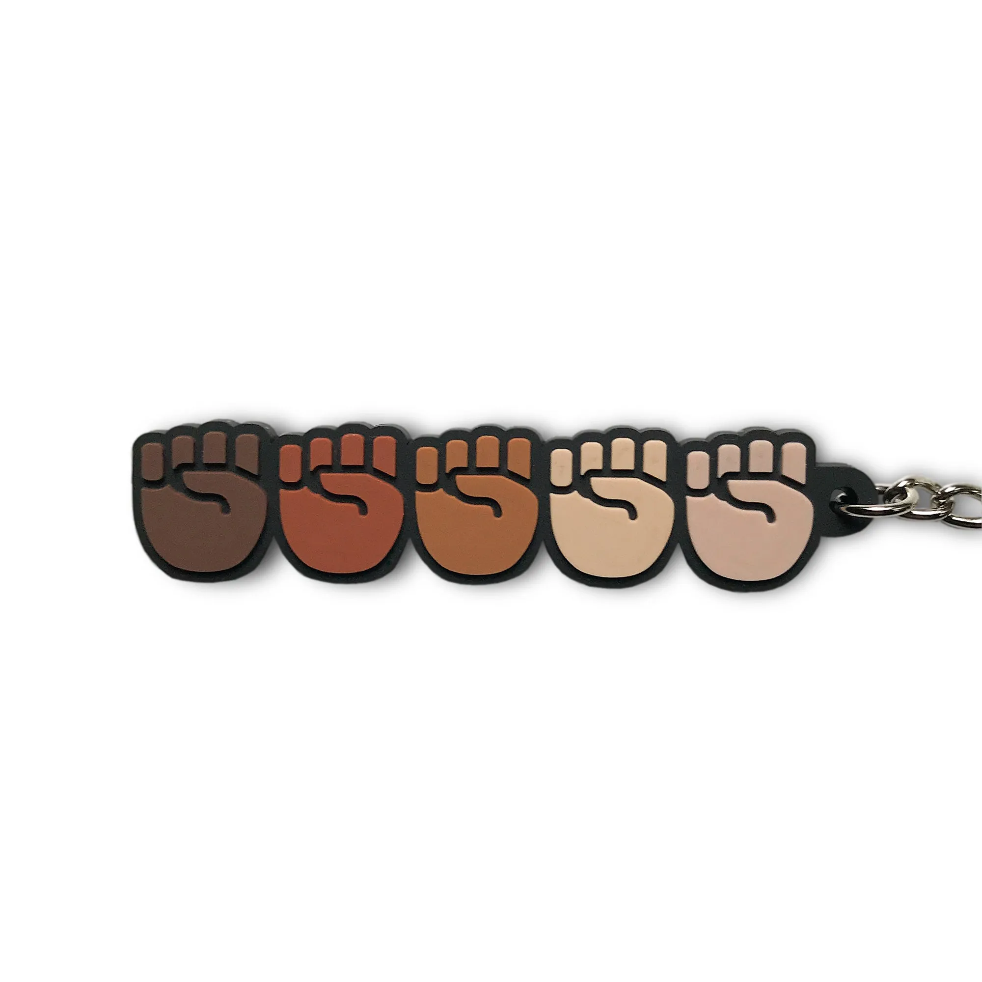 Stand Together Raised Fists Emoji Soft PVC Keychain | Black Lives Matter Charity Fundraiser