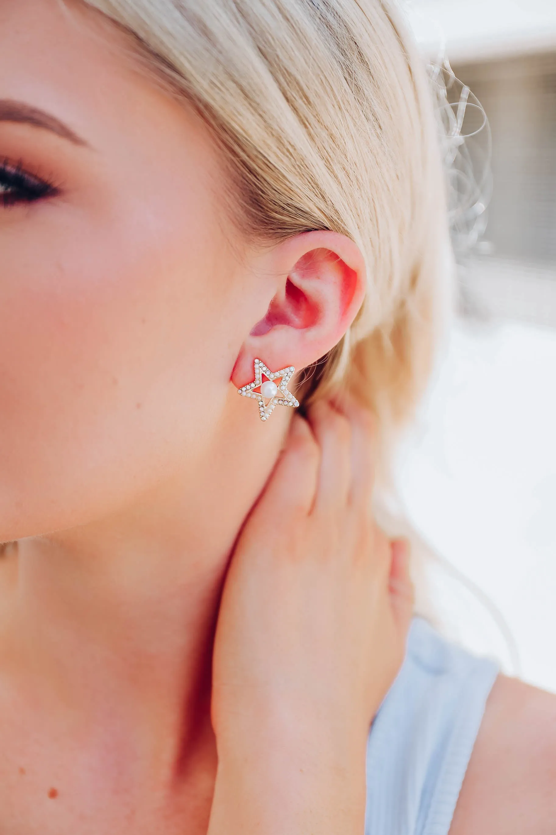 Star & Moon Pearl Studs