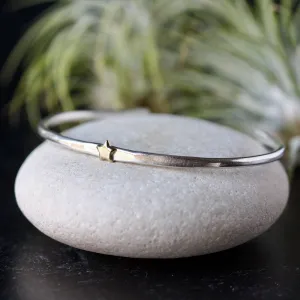 Star Stacking Cuff bracelet sterling silver and golden bronze