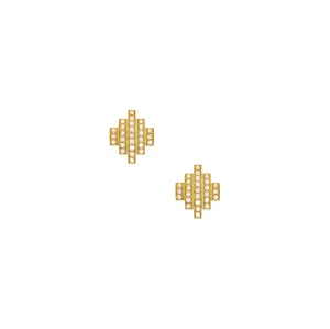 Stella Shield White Diamond Stud Earrings