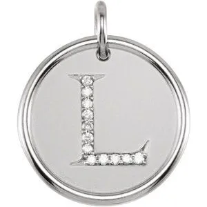 Sterling Silver .06 CTW Diamond Initial L 18" Necklace