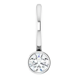Sterling Silver 1/10 CT Natural Diamond Charm/Pendant