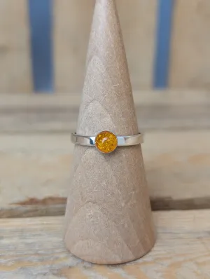 sterling silver amber ring