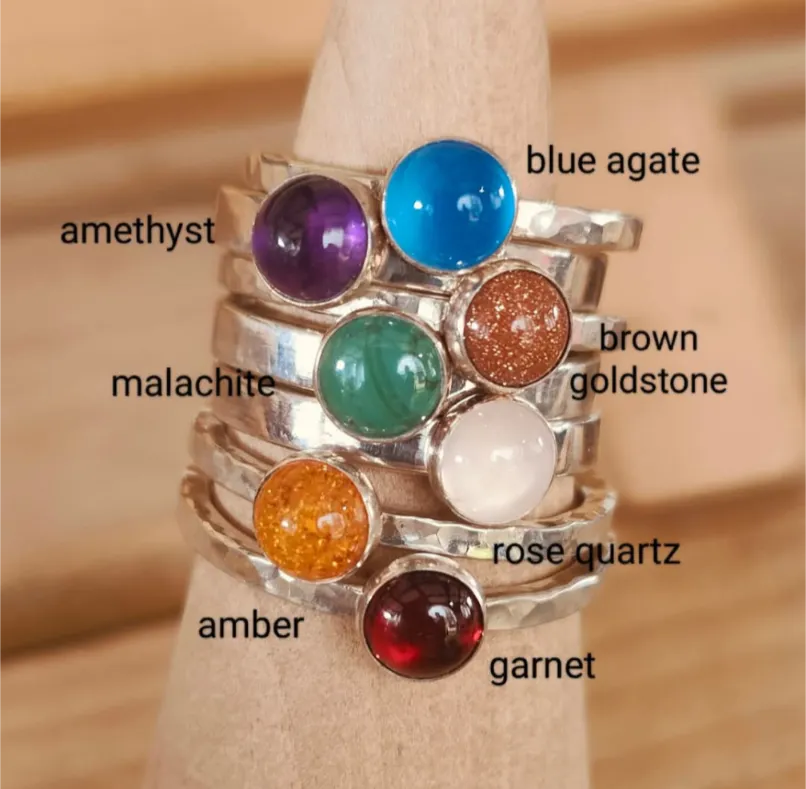 sterling silver amber ring