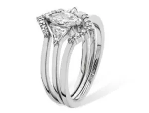 Sterling Silver & Cubic Zirconia 3 Stacking Stack Rings