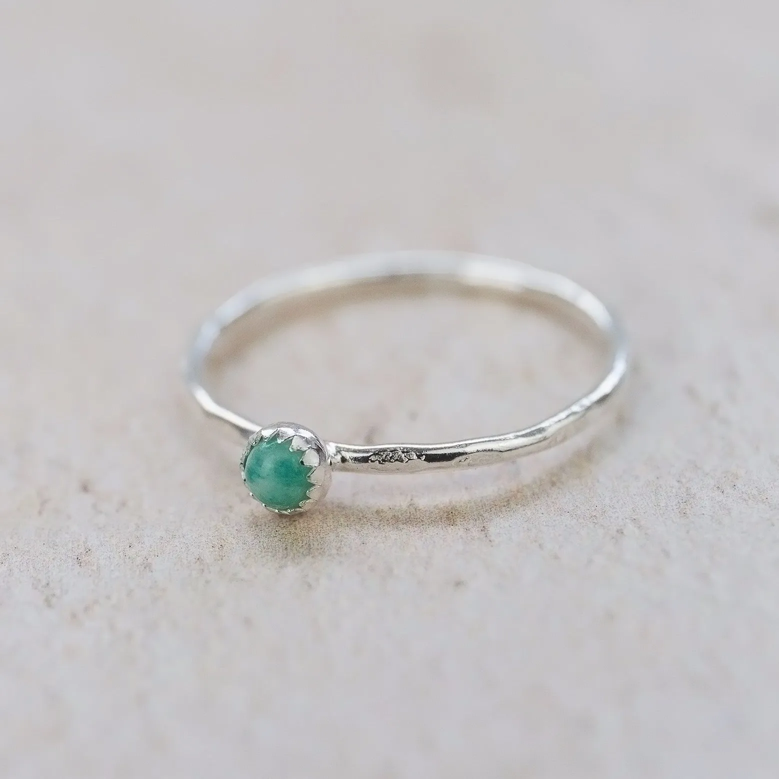 Sterling Silver Birthstone Stacking Ring