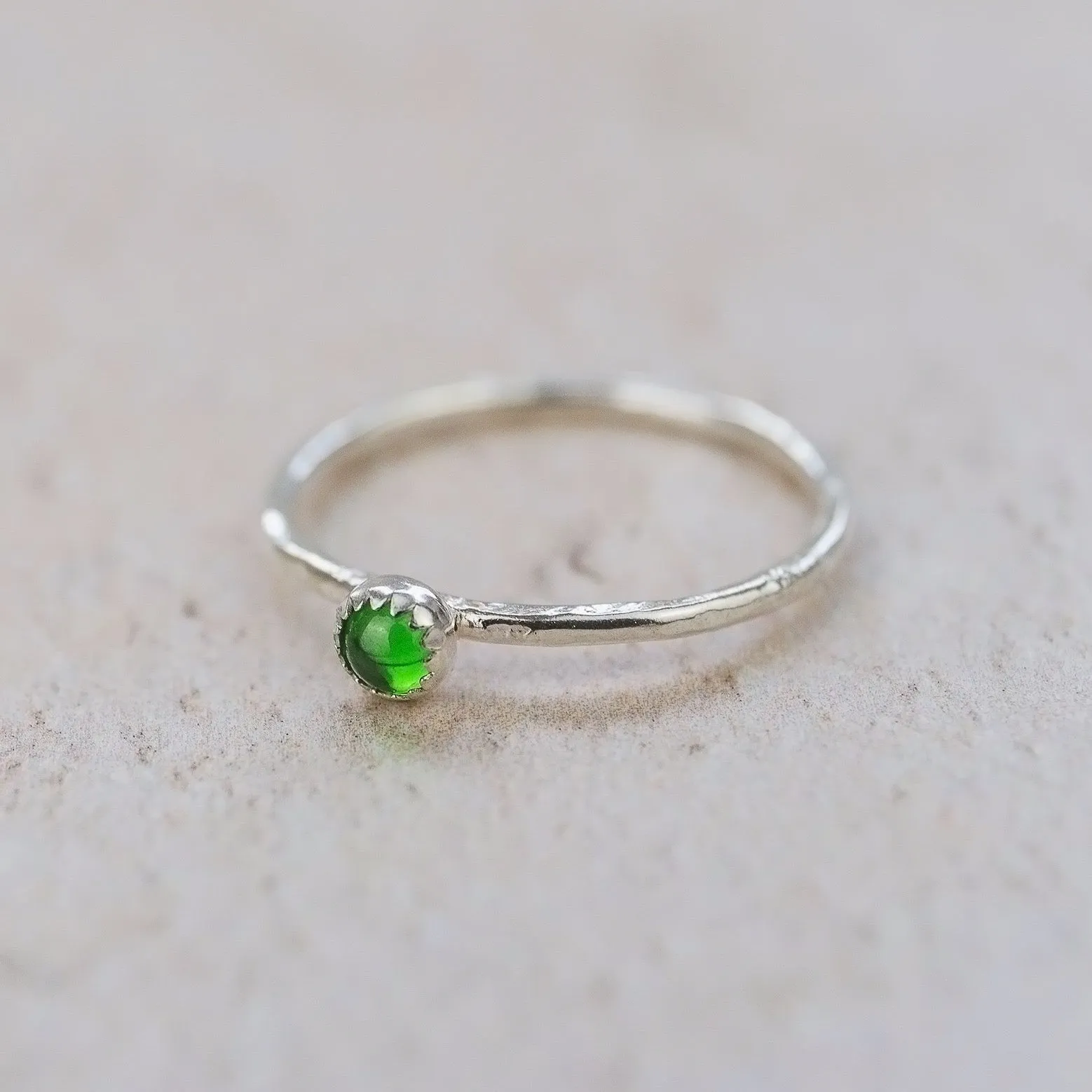 Sterling Silver Birthstone Stacking Ring