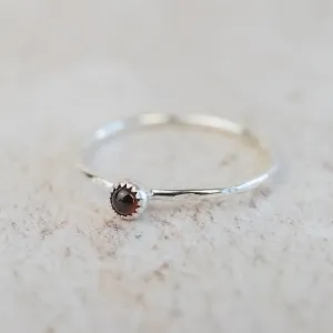 Sterling Silver Birthstone Stacking Ring