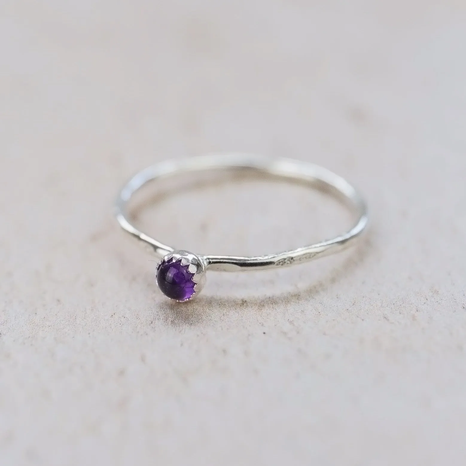 Sterling Silver Birthstone Stacking Ring