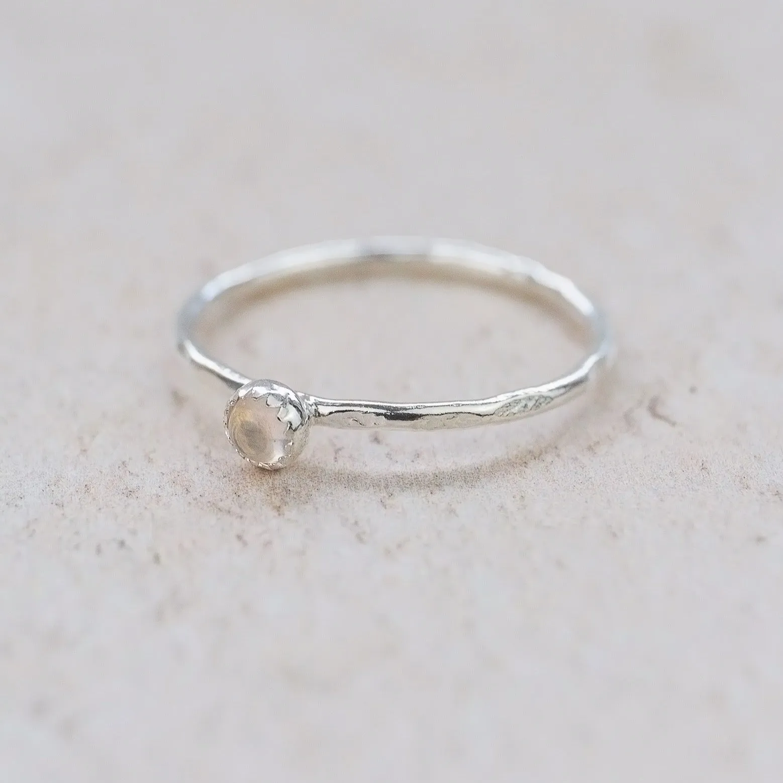 Sterling Silver Birthstone Stacking Ring