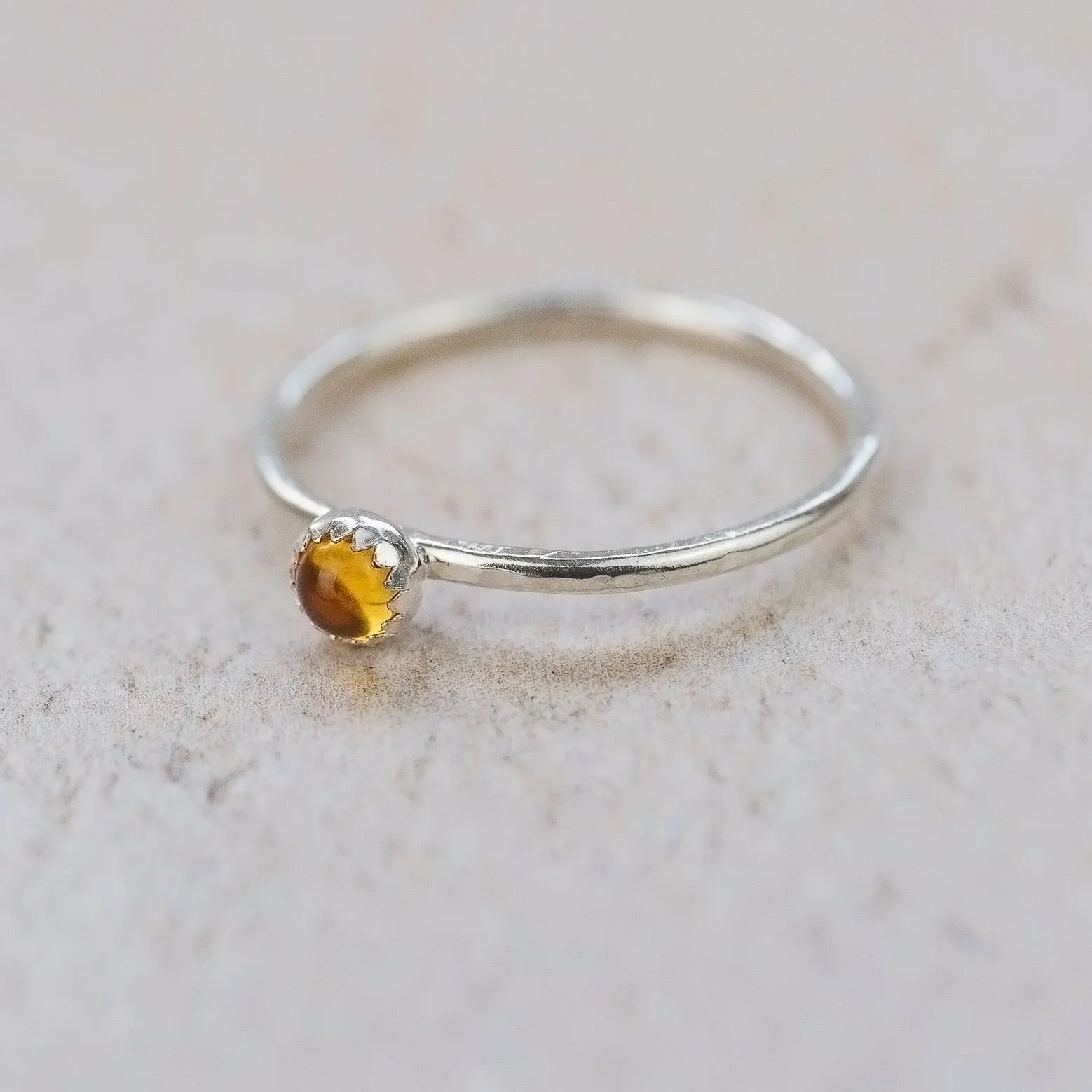 Sterling Silver Birthstone Stacking Ring