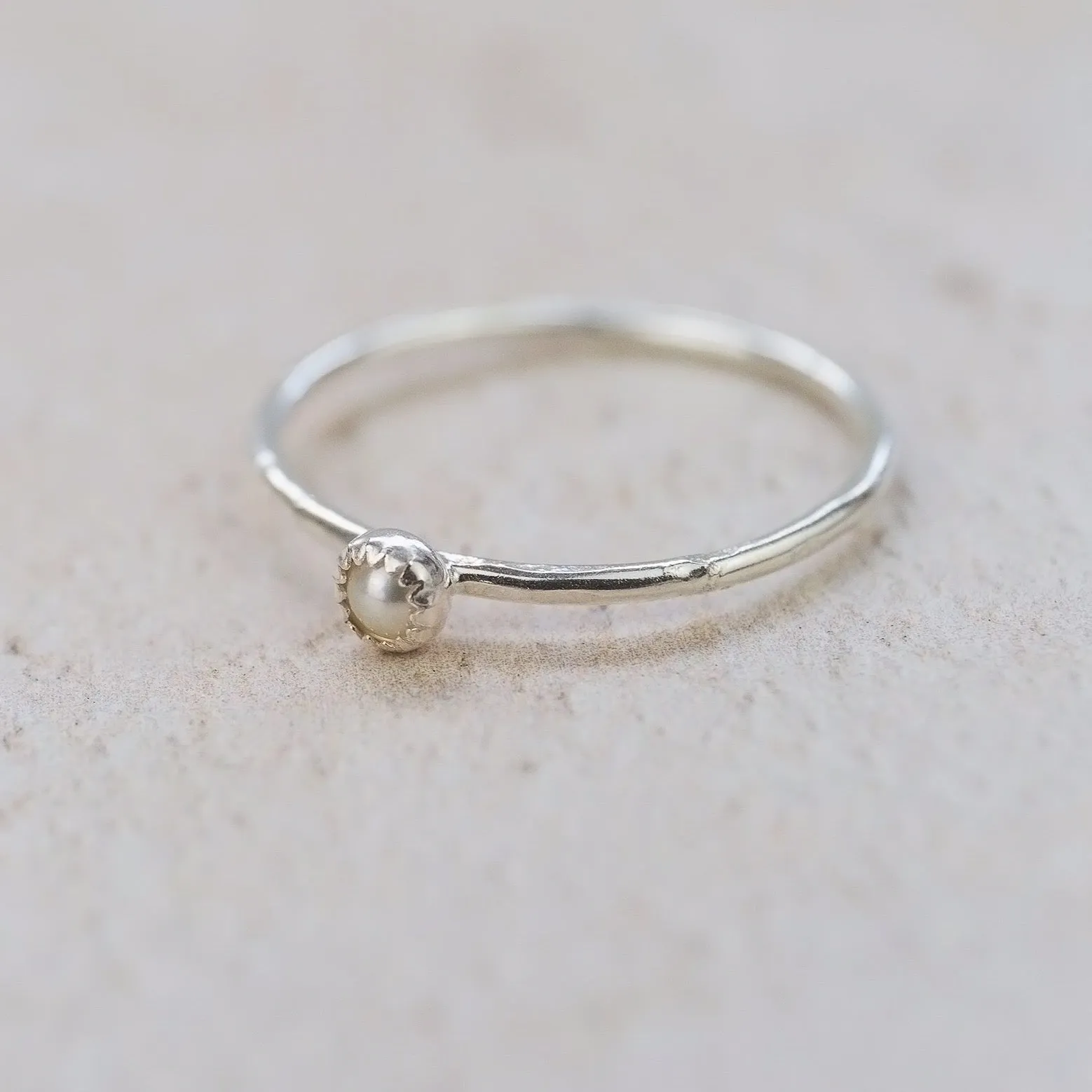 Sterling Silver Birthstone Stacking Ring