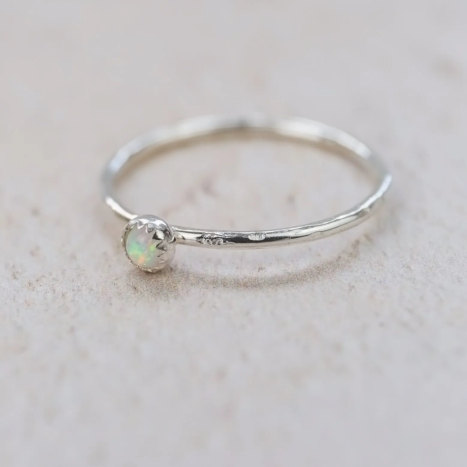 Sterling Silver Birthstone Stacking Ring