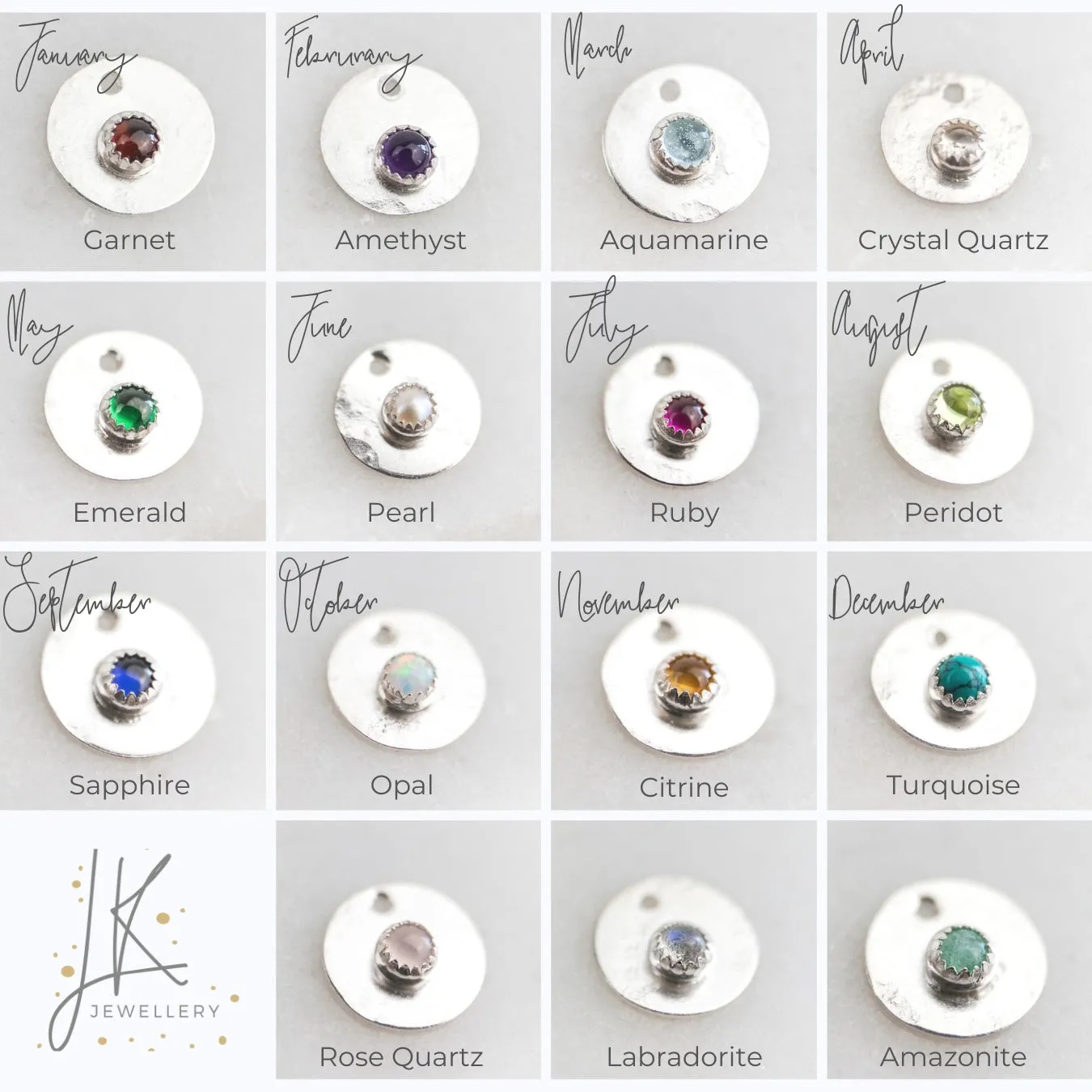 Sterling Silver Birthstone Stacking Ring