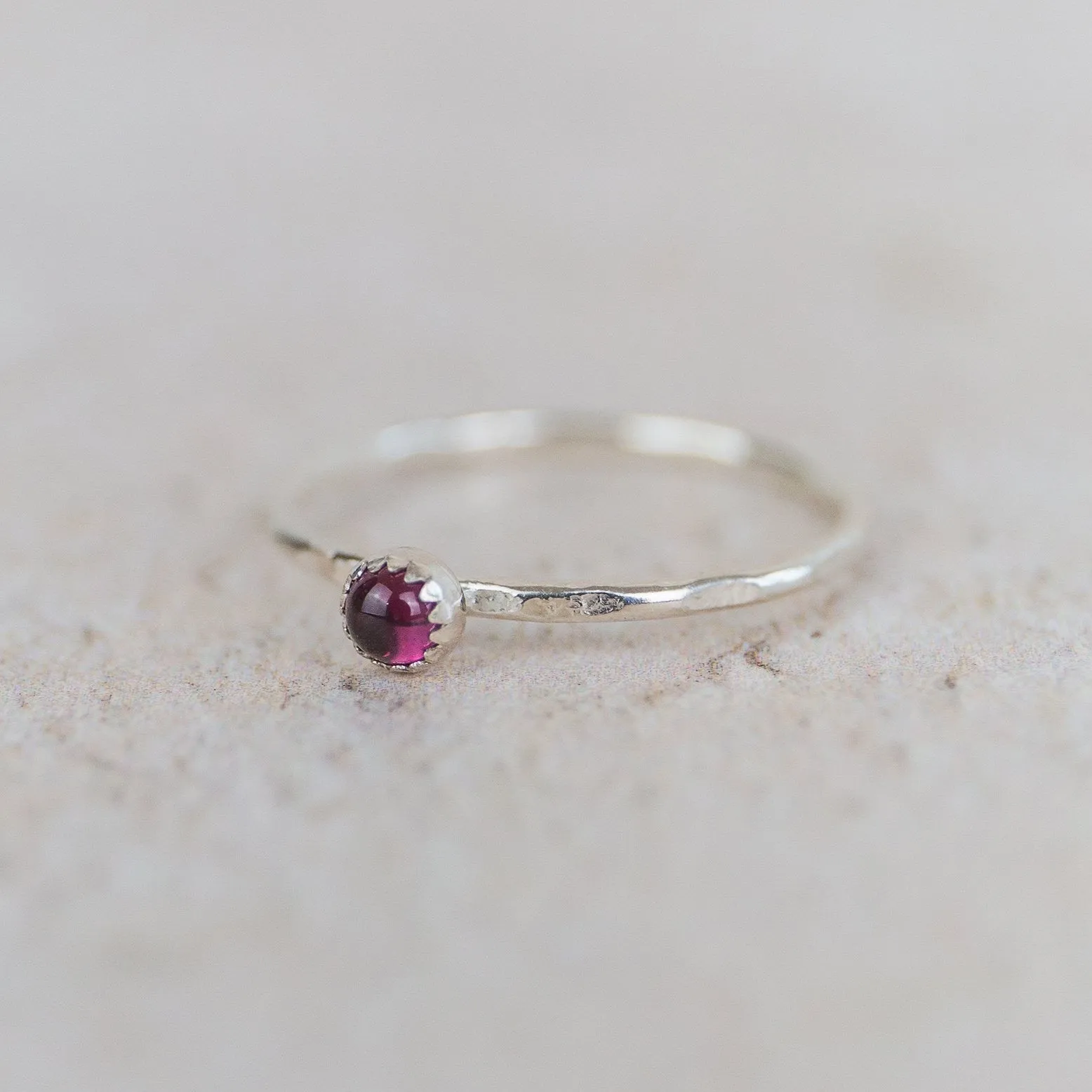 Sterling Silver Birthstone Stacking Ring