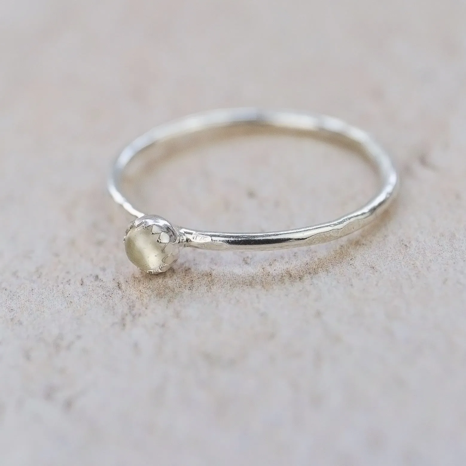 Sterling Silver Birthstone Stacking Ring