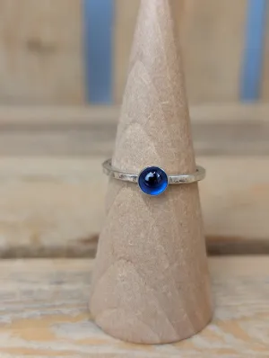 sterling silver blue spinel stacking ring